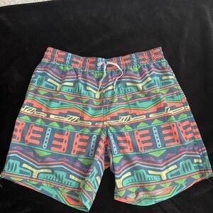 Chubbies Green and Blue Board Shorts Vibrant Swimwear